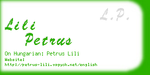 lili petrus business card